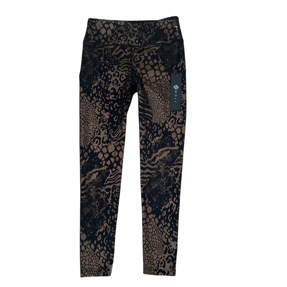 Noli Active Mirage Legging Black & Bronze Animal Print NEW - Picture 2 of 6